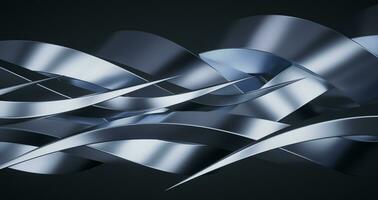 Metallic curve geometry background, 3d rendering. photo