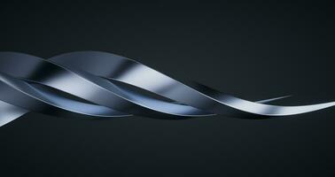 Metallic curve geometry background, 3d rendering. photo