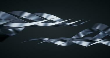 Metallic curve geometry background, 3d rendering. photo