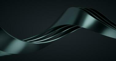 Metallic curve geometry background, 3d rendering. photo