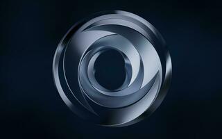 Metallic curve geometry background, 3d rendering. photo