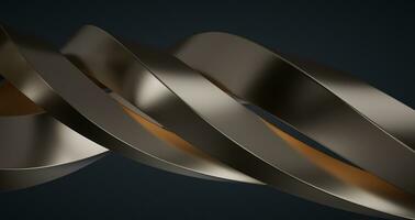 Metallic curve geometry background, 3d rendering. photo