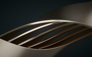 Metallic curve geometry background, 3d rendering. photo