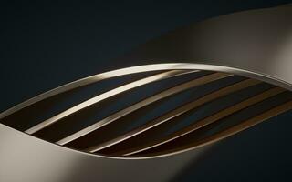 Metallic curve geometry background, 3d rendering. photo