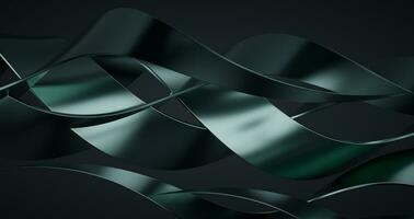 Metallic curve geometry background, 3d rendering. photo