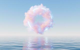 Cloud and water surface, 3d rendering. photo