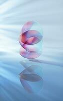 curva vaso con ligero iluminado, 3d representación. foto
