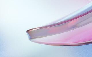 Curve glass with light illuminated, 3d rendering. photo