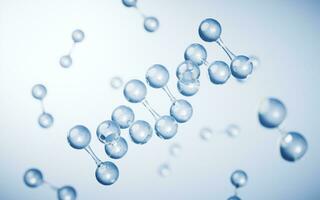 Molecules with blue background, 3d rendering. photo