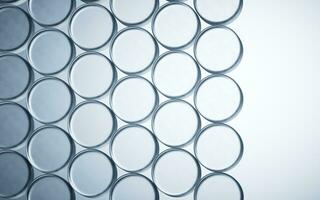 Arranged glassware background, 3d rendering. photo