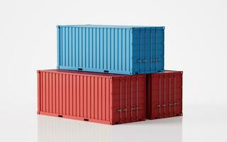 Cargo container, freight and export, 3d rendering. photo