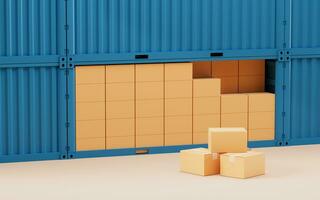 Packaging box and container, 3d rendering. photo