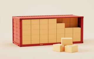 Packaging box and container, 3d rendering. photo