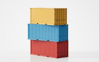 Cargo container, freight and export, 3d rendering. photo