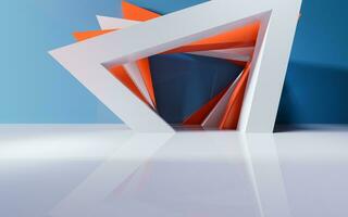 Abstract geometric interior structure, 3d rendering. photo