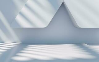 Empty building structure with geometric structure, 3d rendering. photo