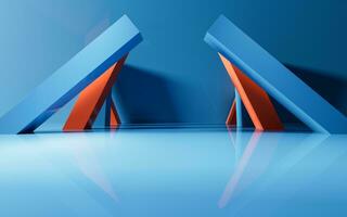 Abstract geometric interior structure, 3d rendering. photo