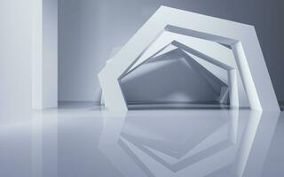 Abstract geometric interior structure, 3d rendering. photo