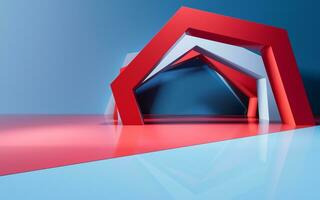 Abstract geometric interior structure, 3d rendering. photo