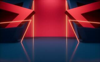 Abstract geometric interior structure, 3d rendering. photo