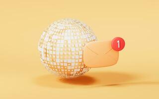 Message envelope with cartoon style, 3d rendering. photo