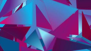 Abstract blue and purple hi-tech geometric low poly motion background with triangles. Seamless looping. Video animation Ultra HD 4K 3840x2160