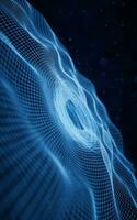 Glowing wave lines background, 3d rendering. photo