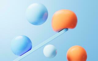 Soft ball and abstract geometric background, 3d rendering. photo