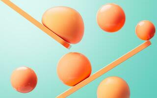 Soft ball and abstract geometric background, 3d rendering. photo