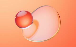 Soft ball and abstract geometric background, 3d rendering. photo
