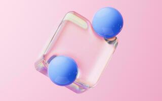 Soft ball and abstract geometric background, 3d rendering. photo
