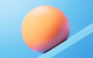 Soft ball and abstract geometric background, 3d rendering. photo