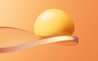 Soft ball and abstract geometric background, 3d rendering. photo