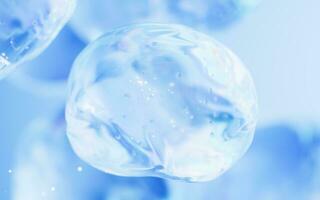 Transparent bubble with gradient colors, 3d rendering. photo