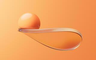 Soft ball and abstract geometric background, 3d rendering. photo