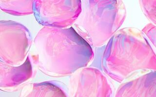 Transparent bubble with gradient colors, 3d rendering. photo