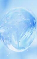 Transparent bubble with gradient colors, 3d rendering. photo