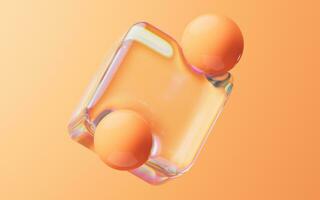 Soft ball and abstract geometric background, 3d rendering. photo