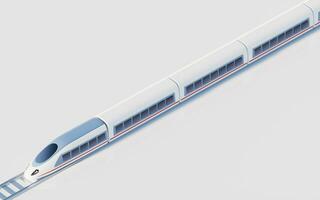 White high speed railway bullet train, 3d rendering. photo