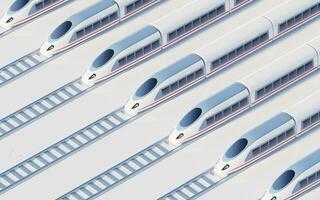 White high speed railway bullet train, 3d rendering. photo