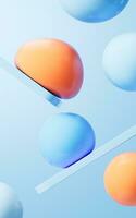 Soft ball and abstract geometric background, 3d rendering. photo