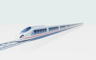 White high speed railway bullet train, 3d rendering. photo