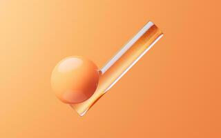 Soft ball and abstract geometric background, 3d rendering. photo