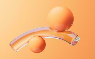 Soft ball and abstract geometric background, 3d rendering. photo