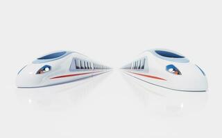 White high speed railway bullet train, 3d rendering. photo