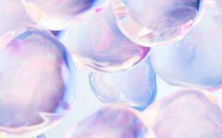 Transparent bubble with gradient colors, 3d rendering. photo