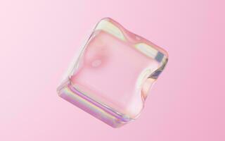 Soft cube with pink background, 3d rendering. photo