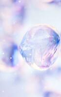 Transparent bubble with gradient colors, 3d rendering. photo