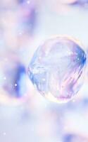 Transparent bubble with gradient colors, 3d rendering. photo