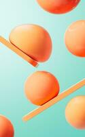 Soft ball and abstract geometric background, 3d rendering. photo